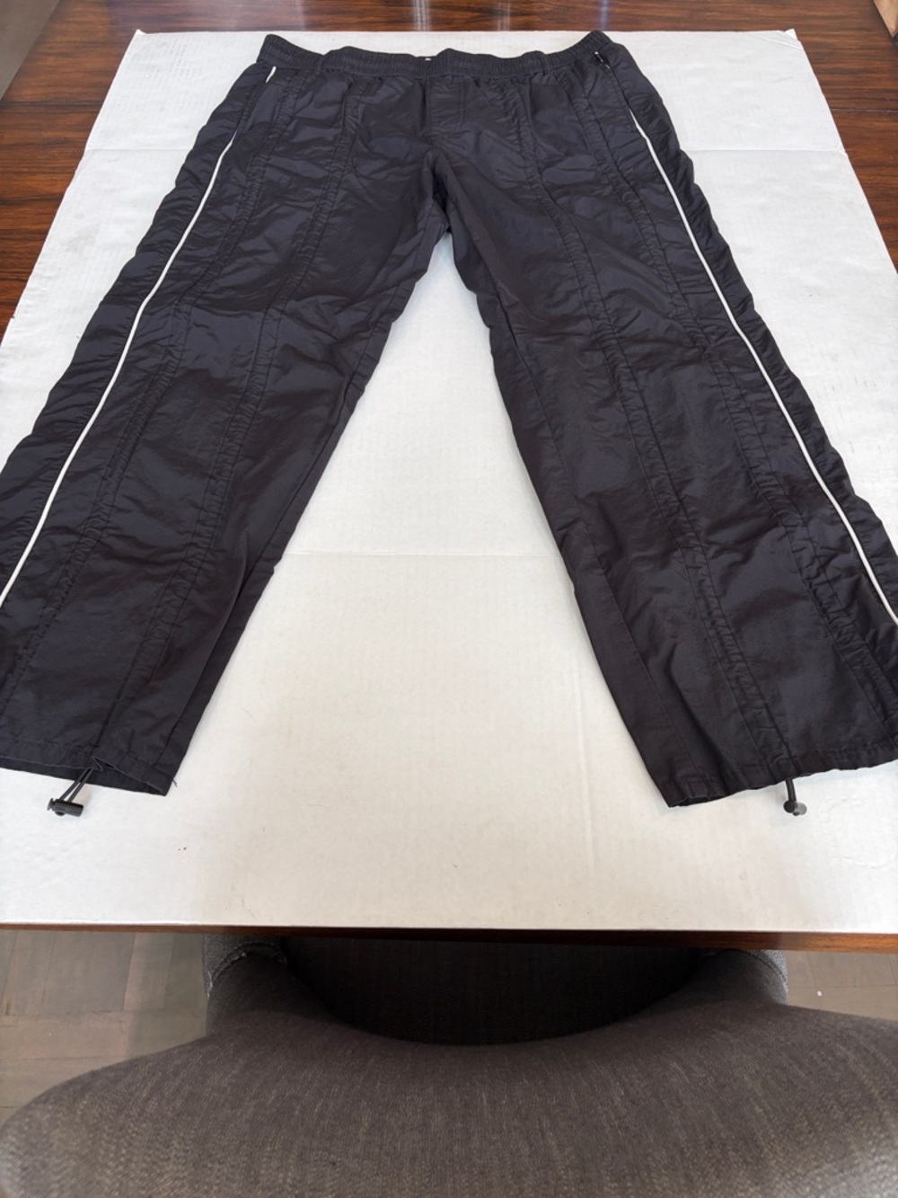 PacSun Black Track Pants with White Side Stripe men’s Baggy XL